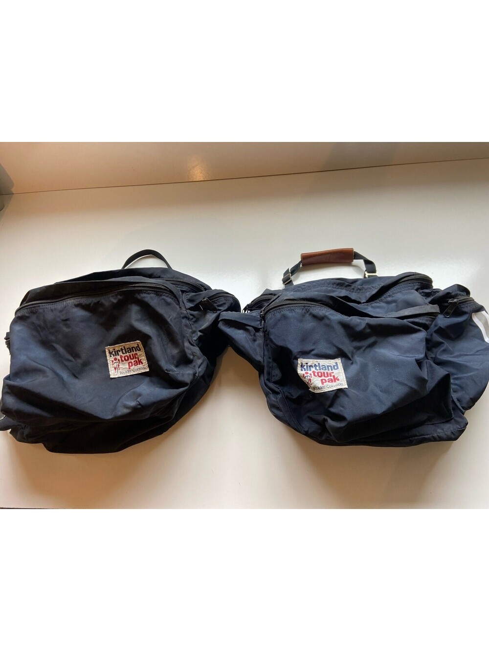 Vintage KIRTLAND TOUR PAK Blue Nylon Elite Double Bicycle Pannier Set